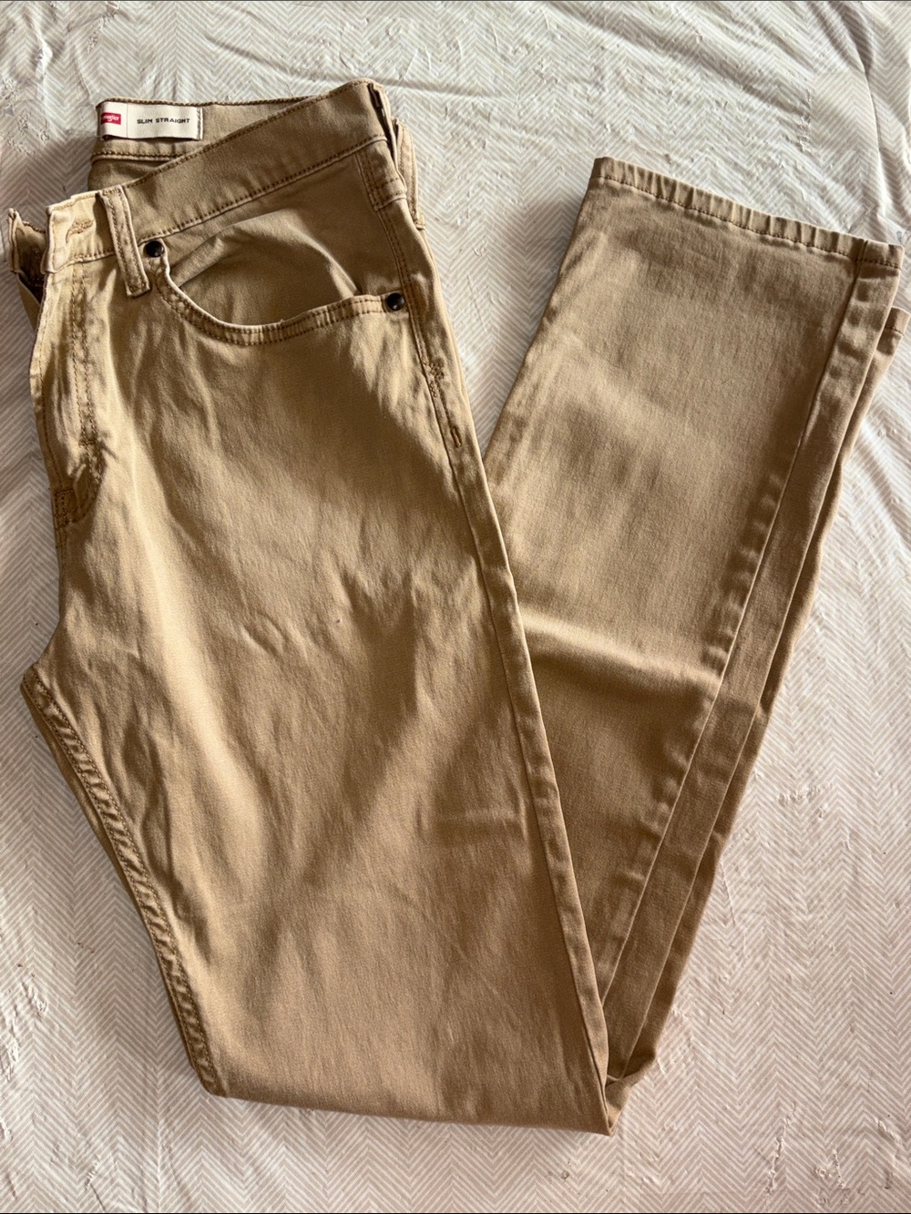 Men's Slim Straight Chino Pants - Tan